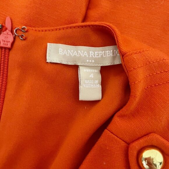 Banana Republic Factory Orange Shift Dress Size 4 Petite - Picture 5 of 6